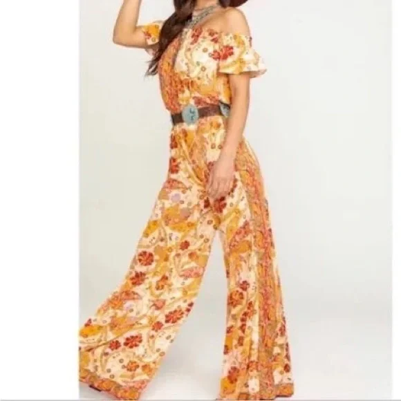 NWT Free People Carmen Wide Leg Off the Shoulder Jumpsuit XS - Picture 3 of 13